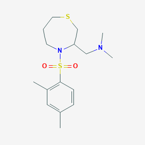 molecular formula C16H26N2O2S2 B2473808 1-(4-((2,4-dimethylphenyl)sulfonyl)-1,4-thiazepan-3-yl)-N,N-dimethylmethanamine CAS No. 1428347-46-9