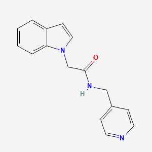 2-(1H-indol-1-yl)-N-(pyridin-4-ylmethyl)acetamide