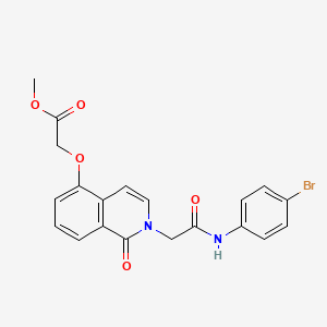 molecular formula C20H17BrN2O5 B2473816 2-(2-{[2-(4-bromoanilino)-2-oxoethyl]-1-oxoisoquinolin-5-il}oxiacetil)metil éster CAS No. 868225-04-1