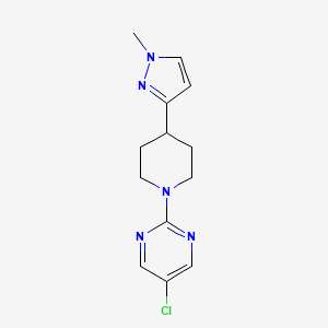 molecular formula C13H16ClN5 B2473824 5-氯-2-(4-(1-甲基-1H-吡唑-3-基)哌啶-1-基)嘧啶 CAS No. 2034513-43-2