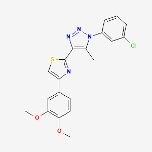 2-(1-(3-chlorophenyl)-5-methyl-1H-1,2,3-triazol-4-yl)-4-(3,4-dimethoxyphenyl)thiazole