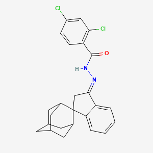 molecular formula C25H24Cl2N2O B2473835 2,4-dichloro-N-[(E)-spiro[2H-indene-3,2'-adamantane]-1-ylideneamino]benzamide CAS No. 400083-54-7