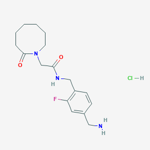 N-[[4-(Aminomethyl)-2-fluorophenyl]methyl]-2-(2-oxoazocan-1-yl)acetamide;hydrochloride