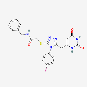 N-benzyl-2-((5-((2,6-dioxo-1,2,3,6-tetrahydropyrimidin-4-yl)methyl)-4-(4-fluorophenyl)-4H-1,2,4-triazol-3-yl)thio)acetamide