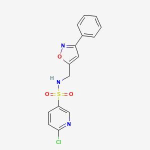 6-chloro-N-[(3-phenyl-1,2-oxazol-5-yl)methyl]pyridine-3-sulfonamide