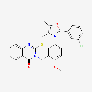 2-(((2-(3-chlorophenyl)-5-methyloxazol-4-yl)methyl)thio)-3-(2-methoxybenzyl)quinazolin-4(3H)-one