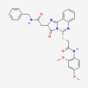 N-benzyl-2-[5-[2-(2,4-dimethoxyanilino)-2-oxoethyl]sulfanyl-3-oxo-2H-imidazo[1,2-c]quinazolin-2-yl]acetamide