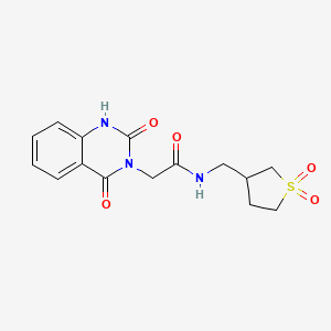 molecular formula C15H17N3O5S B2473872 N-((1,1-二氧化四氢噻吩-3-基)甲基)-2-(2,4-二氧代-1,2-二氢喹唑啉-3(4H)-基)乙酰胺 CAS No. 1219841-86-7