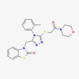 molecular formula C23H23N5O3S2 B2473889 3-((5-((2-吗啉-2-氧代乙基)硫代)-4-(邻甲苯基)-4H-1,2,4-三唑-3-基)甲基)苯并[d]噻唑-2(3H)-酮 CAS No. 847402-81-7