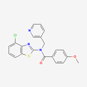 molecular formula C21H16ClN3O2S B2473896 N-(4-chlorobenzo[d]thiazol-2-yl)-4-methoxy-N-(pyridin-3-ylmethyl)benzamide CAS No. 895015-48-2