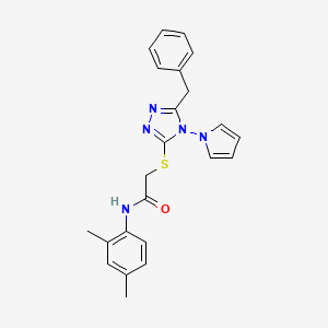 molecular formula C23H23N5OS B2473908 2-{[5-benzyl-4-(1H-pyrrol-1-yl)-4H-1,2,4-triazol-3-yl]sulfanyl}-N-(2,4-dimethylphenyl)acetamide CAS No. 896303-36-9
