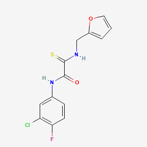 molecular formula C13H10ClFN2O2S B2473915 N-(3-chloro-4-fluorophenyl)-2-[(2-furylmethyl)amino]-2-thioxoacetamide CAS No. 329078-84-4