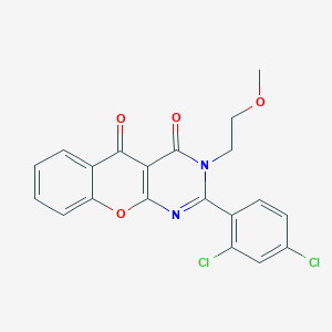 molecular formula C20H14Cl2N2O4 B2473916 2-(2,4-dichlorophenyl)-3-(2-methoxyethyl)-3H-chromeno[2,3-d]pyrimidine-4,5-dione CAS No. 883953-51-3