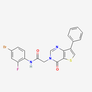 molecular formula C20H13BrFN3O2S B2473934 N-(4-bromo-2-fluorophenyl)-2-(4-oxo-7-phenylthieno[3,2-d]pyrimidin-3(4H)-yl)acetamide CAS No. 1105235-55-9
