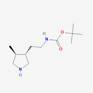 molecular formula C12H24N2O2 B2473946 Tert-butyl N-[2-[(3S,4S)-4-methylpyrrolidin-3-yl]ethyl]carbamate CAS No. 2126143-63-1
