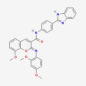 (2Z)-N-[4-(1H-benzimidazol-2-yl)phenyl]-2-[(2,4-dimethoxyphenyl)imino]-8-methoxy-2H-chromene-3-carboxamide