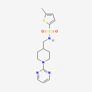 molecular formula C15H20N4O2S2 B2473955 5-methyl-N-((1-(pyrimidin-2-yl)piperidin-4-yl)methyl)thiophene-2-sulfonamide CAS No. 1235281-14-7