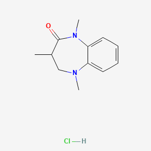 molecular formula C12H17ClN2O B2473957 1,3,5-Trimethyl-1,3,4,5-tetrahydro-2H-1,5-benzodiazepin-2-one hydrochloride CAS No. 212715-37-2