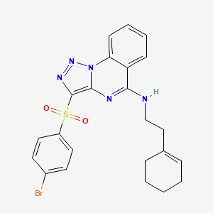 molecular formula C23H22BrN5O2S B2473962 3-[(4-bromophenyl)sulfonyl]-N-[2-(cyclohex-1-en-1-yl)ethyl][1,2,3]triazolo[1,5-a]quinazolin-5-amine CAS No. 899214-46-1