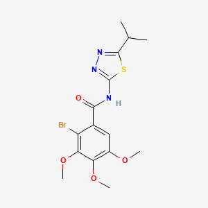molecular formula C15H18BrN3O4S B2473964 2-bromo-N-(5-isopropyl-1,3,4-thiadiazol-2-yl)-3,4,5-trimethoxybenzamide CAS No. 329224-28-4