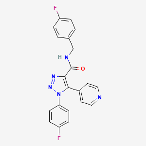 molecular formula C21H15F2N5O B2473965 1-(3-oxo-3-piperidin-1-ylpropyl)-5-(5-phenyl-1,2,4-oxadiazol-3-yl)-1H-benzimidazole CAS No. 1207041-62-0
