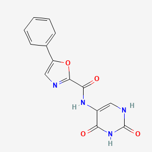 molecular formula C14H10N4O4 B2473971 N-(2,4-dioxo-1,2,3,4-tetrahydropyrimidin-5-yl)-5-phenyloxazole-2-carboxamide CAS No. 1795189-73-9