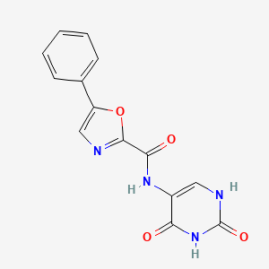 molecular formula C14H10N4O4 B2473971 N-(2,4-dioxo-1,2,3,4-tetrahydropyrimidin-5-yl)-5-phenyloxazole-2-carboxamida CAS No. 1795189-73-9