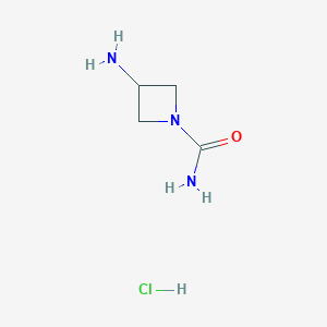 molecular formula C4H10ClN3O B2473972 3-Aminoazetidine-1-carboxamide hydrochloride CAS No. 2230803-35-5