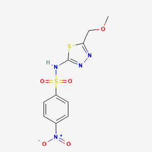 molecular formula C10H10N4O5S2 B2473974 N-(5-(methoxymethyl)-1,3,4-thiadiazol-2-yl)-4-nitrobenzenesulfonamide CAS No. 524676-61-7