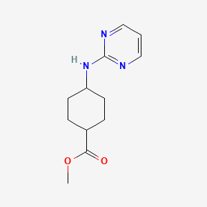 molecular formula C12H17N3O2 B2473980 Methyl 4-(pyrimidin-2-ylamino)cyclohexane-1-carboxylate CAS No. 2248187-33-7