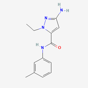 molecular formula C13H16N4O B2473981 3-amino-1-ethyl-N-(3-methylphenyl)-1H-pyrazole-5-carboxamide CAS No. 1856045-41-4