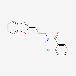 molecular formula C18H16ClNO2 B2473992 N-(3-(benzofuran-2-yl)propyl)-2-chlorobenzamide CAS No. 2034414-92-9