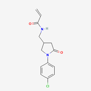 molecular formula C14H15ClN2O2 B2474000 N-[[1-(4-Chlorophenyl)-5-oxopyrrolidin-3-yl]methyl]prop-2-enamide CAS No. 2308313-72-4