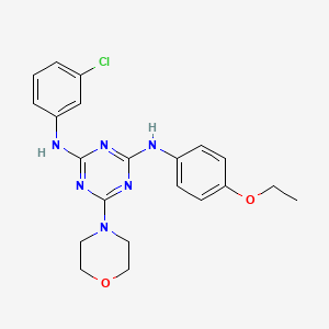 molecular formula C21H23ClN6O2 B2474003 N2-(3-氯苯基)-N4-(4-乙氧基苯基)-6-吗啉-1,3,5-三嗪-2,4-二胺 CAS No. 898630-66-5
