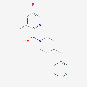 molecular formula C19H21FN2O B2474012 2-(4-Benzylpiperidine-1-carbonyl)-5-fluoro-3-methylpyridine CAS No. 2415555-91-6