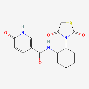 molecular formula C15H17N3O4S B2474015 6-氧代-1,6-二氢吡啶-3-甲酰胺-N-(2-(2,4-二氧代噻唑烷-3-基)环己基) CAS No. 1207038-56-9