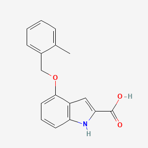 molecular formula C17H15NO3 B2474027 4-[(2-甲基苄基)氧基]-1H-吲哚-2-羧酸 CAS No. 1216973-15-7