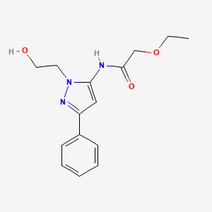 molecular formula C15H19N3O3 B2474029 2-ethoxy-N-(1-(2-hydroxyethyl)-3-phenyl-1H-pyrazol-5-yl)acetamide CAS No. 1226434-51-0