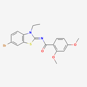 molecular formula C18H17BrN2O3S B2474034 (E)-N-(6-bromo-3-ethylbenzo[d]thiazol-2(3H)-ylidene)-2,4-dimethoxybenzamide CAS No. 865544-31-6