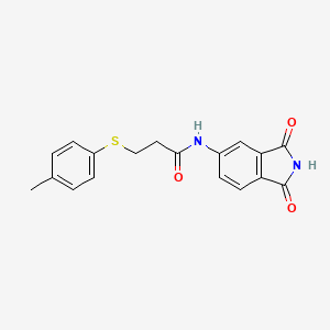 molecular formula C18H16N2O3S B2474037 N-(1,3-二氧代异吲哚啉-5-基)-3-(对甲苯硫基)丙酰胺 CAS No. 895465-59-5