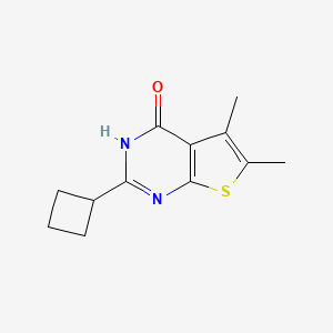 molecular formula C12H14N2OS B2474042 2-Cyclobutyl-5,6-dimethyl-3H-thieno[2,3-d]pyrimidin-4-one CAS No. 2172197-11-2