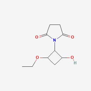 molecular formula C10H15NO4 B2474045 1-(2-乙氧基-4-羟基环丁基)吡咯烷-2,5-二酮 CAS No. 1820703-32-9
