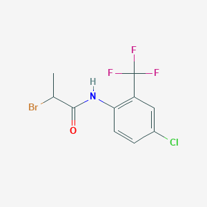 molecular formula C10H8BrClF3NO B2474046 2-Bromo-N-[4-chloro-2-(trifluoromethyl)phenyl]propanamide CAS No. 1934109-24-6