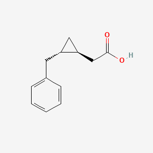 molecular formula C12H14O2 B2474049 2-[(1S,2S)-2-Benzylcyclopropyl]acetic acid CAS No. 2138272-78-1