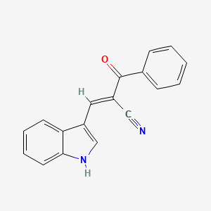 molecular formula C18H12N2O B2474050 2-Benzoyl-3-(1H-indol-3-yl)propenenitrile CAS No. 34023-76-2