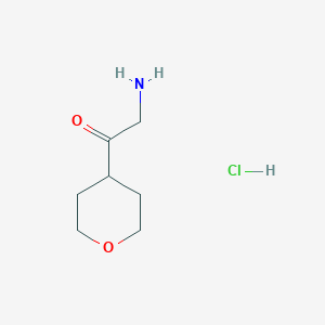 molecular formula C7H14ClNO2 B2474055 2-Amino-1-(oxan-4-yl)ethan-1-one hydrochloride CAS No. 2155856-45-2