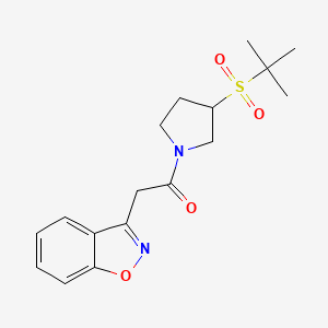 molecular formula C17H22N2O4S B2474057 2-(Benzo[d]isoxazol-3-yl)-1-(3-(tert-butylsulfonyl)pyrrolidin-1-yl)ethanone CAS No. 1448069-89-3