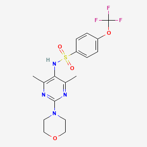molecular formula C17H19F3N4O4S B2474061 N-(4,6-dimethyl-2-morpholinopyrimidin-5-yl)-4-(trifluoromethoxy)benzenesulfonamide CAS No. 1448047-00-4