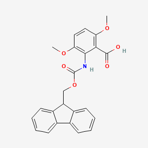 molecular formula C24H21NO6 B2474064 2-(9H-Fluoren-9-ylmethoxycarbonylamino)-3,6-dimethoxybenzoic acid CAS No. 2287310-71-6