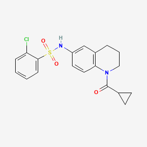 2-chloro-N-[1-(cyclopropanecarbonyl)-3,4-dihydro-2H-quinolin-6-yl]benzenesulfonamide